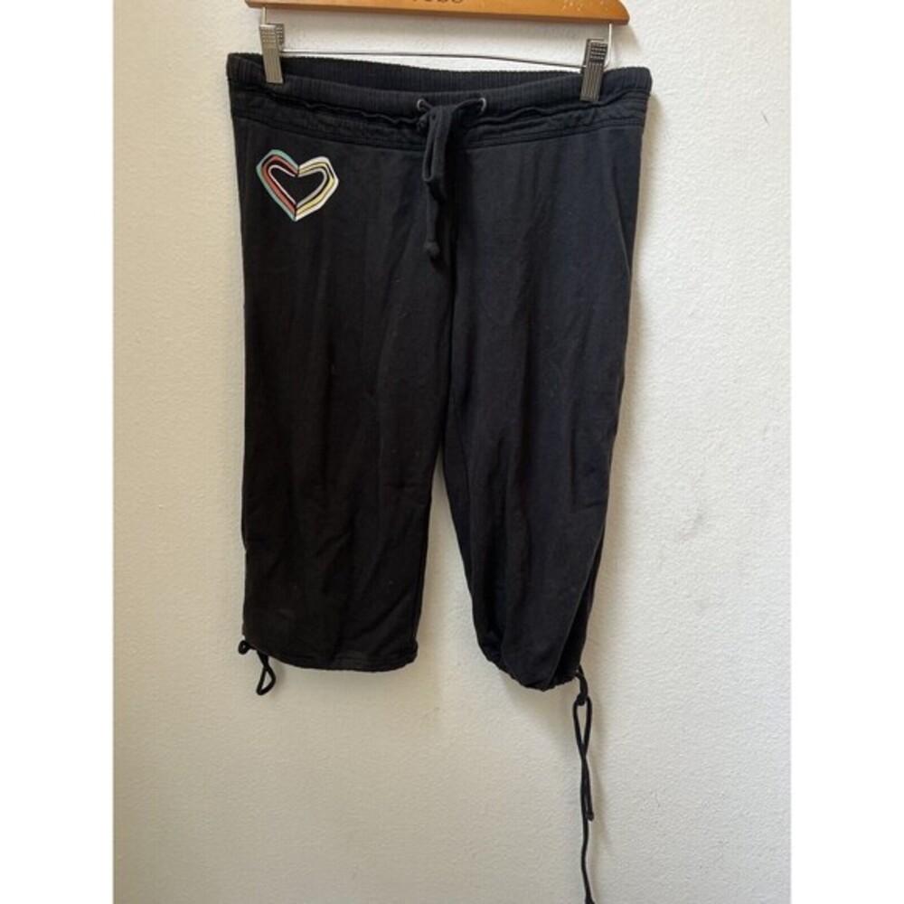 WOMENS ROXY SOLID BLACK CAPRI CASUAL PANTS SIZE SMALL (L12)